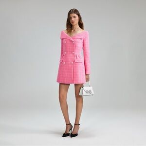 Self-Portrait Pink Double-Breasted Dress